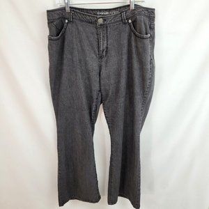 Avenue Denim Size 16 Jeans 37" x 30" Dark Gray Ramie Blend Shimmer Sparkle Flare